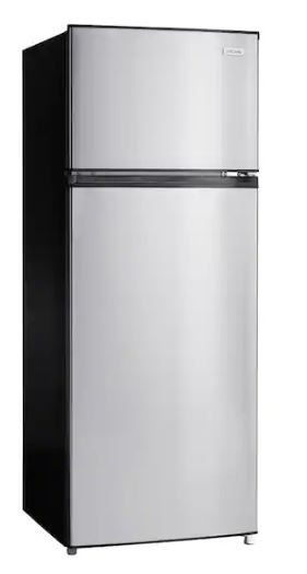 Photo 1 of 7.1 cu. ft. Top Freezer Refrigerator in Stainless Steel Look
