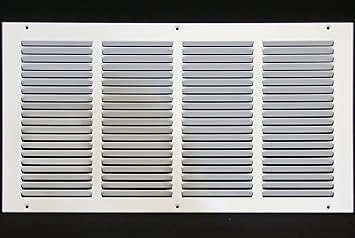 Photo 2 of 25"w X 20"h Steel Return Air Grilles - Sidewall and Ceiling - HVAC Duct Cover - White [Outer Dimensions: 26.75"w X 21.75"h]