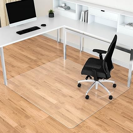 Photo 1 of Naturei Office Chair Mat for Hard Floors, 45” x 53” Large Floor Protector Mat, Easy Rolling Desk Chair Mats for Hardwood, Clear, Easy to Clean (Rectangle)
