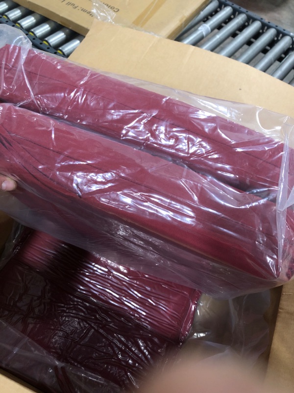 Photo 1 of  Patio Chair Cushions for Outdoor Furniture Seat Set of 2 19x19 Inch Chair Outside Waterproof with Ties Square Burgundy Maroon
