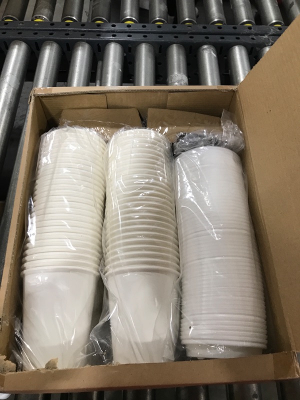 Photo 2 of [100 Pack] 12 oz Paper Coffee Cups, Disposable Paper Coffee Cup with Lids, Sleeves, and Stirrers, Hot/Cold Beverage Drinking Cup for Water, Juice, Coffee or Tea, Suitable for Home, Shops and Cafes White-12OZ