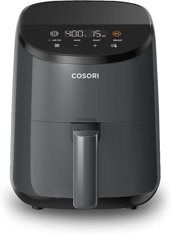 Photo 1 of COSORI Small Air Fryer Oven 2.1 Qt, 4-in-1 Mini Airfryer, Bake, Roast, Reheat, Space-saving & Low-noise, Nonstick and Dishwasher Safe Basket, 30 In-App Recipes, Sticker with 6 Reference Guides,Grey
