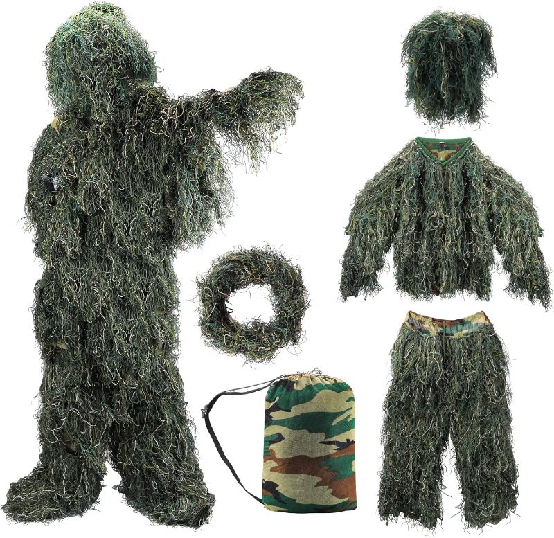 Photo 1 of ZORVEM Ghillie Suit, 3D Camouflage Hunting Apparel for Kids/Youth/Teen(S/M/L/XL/XXL)
