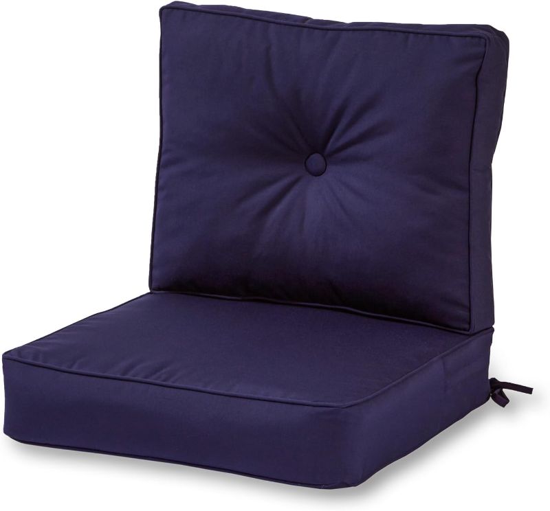 Photo 1 of  Outdoor  Seat Cushion, 2 Piece Set, Midnight (stock picture similar )