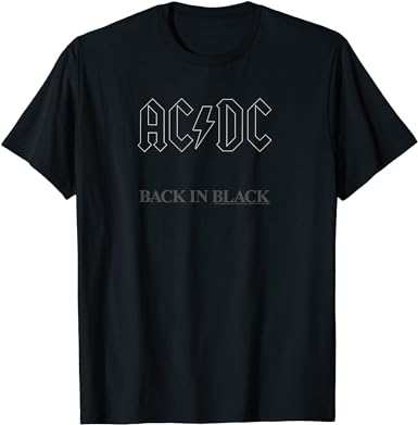 Photo 1 of AC/DC - Back in Black Album Artwork Short Sleeve T-Shirt
