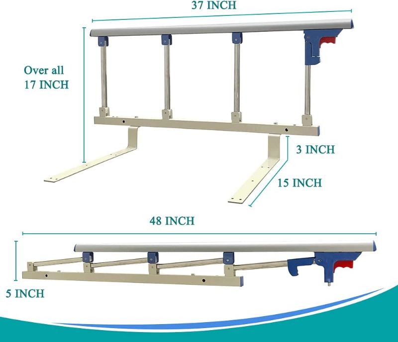 Photo 1 of NEAUDE Bed Rails for Elderly Adults Rail Assist for Seniors Safety Bed Cane Guard Railing Bedrail Bar Collapsible Bed Side Grab Rail for Geriatric Handicap Handle Prevent Falling(37"x14", Only 1) 