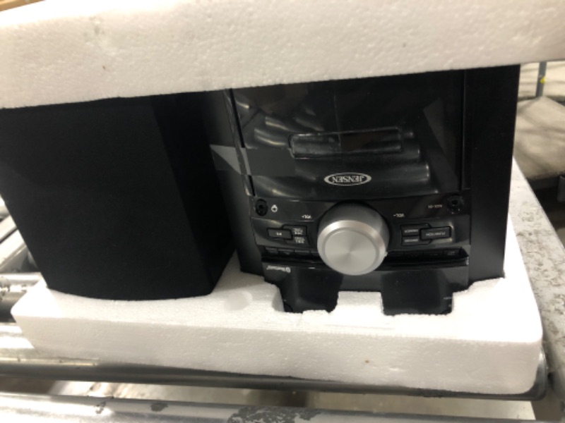 Photo 1 of Jensen Modern 3-Piece CD Shelf Home Portable Stereo Bluetooth CD Music System with Cassette and Digital AM/FM Radio (Remote Included)