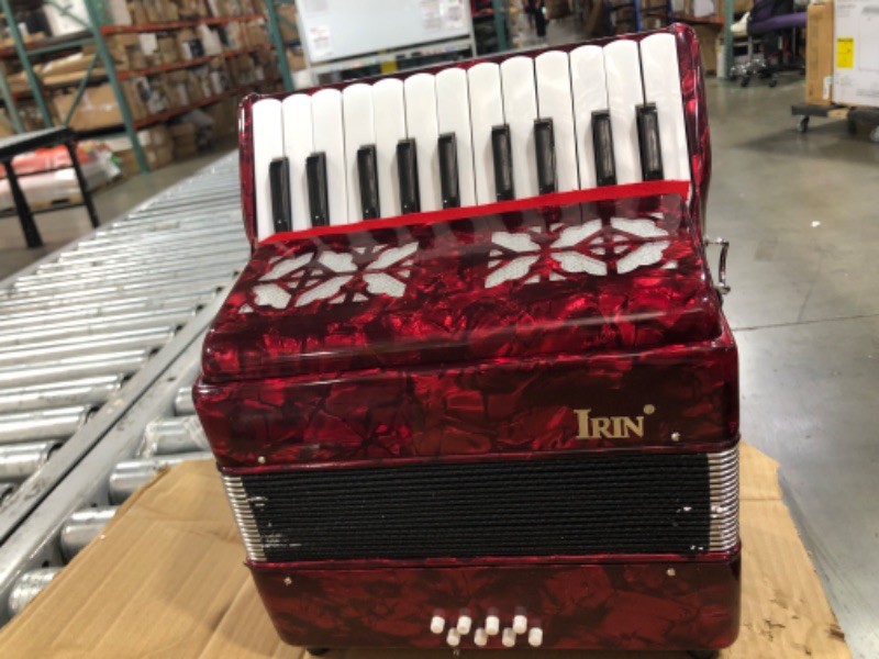 Photo 2 of IRIN 22?Key 8 Bass Accordion Piano Accordion Professional Educational Musical Instrument with Retractable Strap for Beginners Students 12.4 x 11.6 x 5.7in