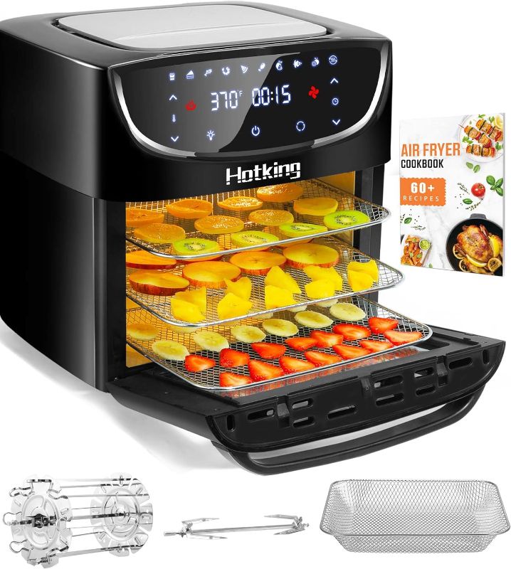 Photo 1 of HotKing Air Fryer Oven 20 Quart Large, 10-in-1 Airfryer Rotisserie Dehydrator Toaster Oven Combo with Racks, XL Digital Countertop Air Fryer for Family, 9 Accessories with Cookbook, ETL Certified 