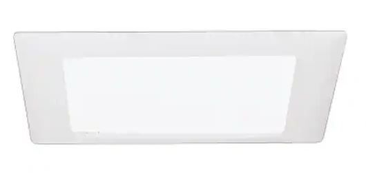 Photo 1 of 9 in. White Recessed Ceiling Light Square Trim with Glass Albalite Lens
