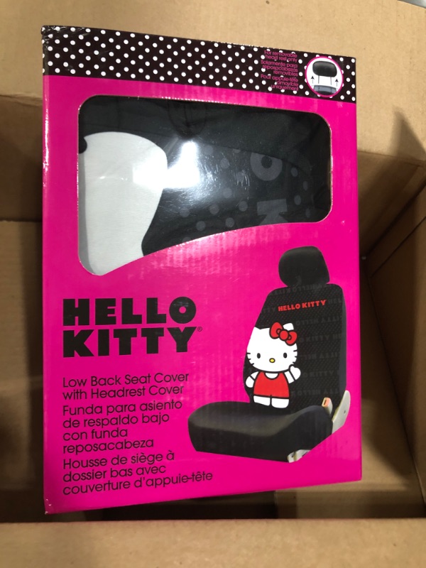 Photo 2 of Plasticolor 006926R01 Hello Kitty Sanrio Core Low Back Universal Fit Car Truck SUV Seat Cover