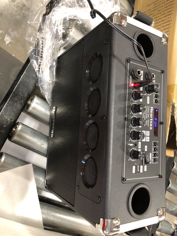 Photo 1 of Heartsea Portable Speaker with Microphones Bluetooth Karaoke Machine Rechargeable Battery Outdoor Speaker PA System Multihorn Speakers Compatible with Phone/TV/Computer/Line in/Guitar/TWS HS-6