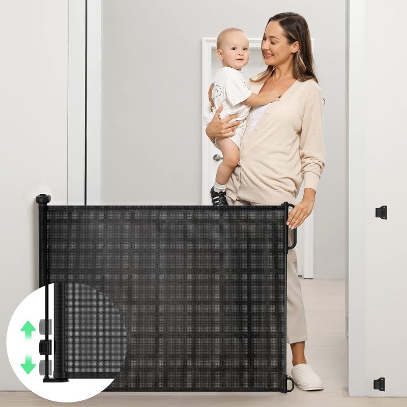 Photo 1 of 
Retractable Baby Gate, Momcozy Mesh Baby Gate or Mesh Dog Gate, 33" Tall,Extends up to 55" Wide, Child Safety Gate for Doorways, Stairs, Hallways, Indoor/Outdoor