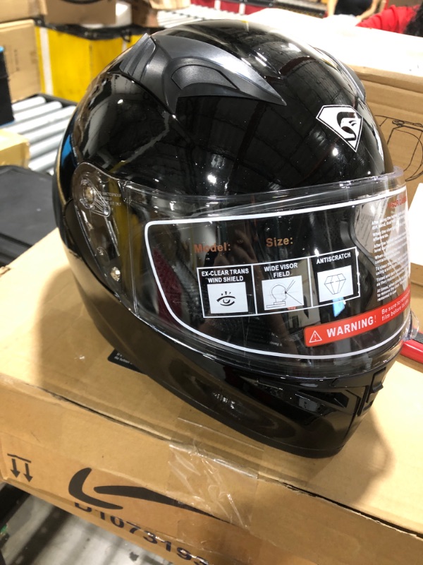 Photo 2 of KYPARA Full Face Motorcycle Helmet with Internal Tinted Visor & DOT Approved for Moped ATV Cruiser Scooter (Starry Night, X-Large) Starry Night X-Large