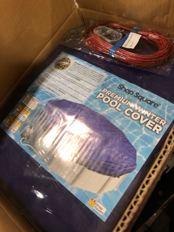 Photo 1 of 18 Ft Round Pool Cover - Premium Winter Pool Cover for Above Ground Pools, Extra Thick Material and Durable Design, Solar Pool Cover for Cold and UV-Resistance, Easy Installation, Royal Blue 18-Feet Royal Blue