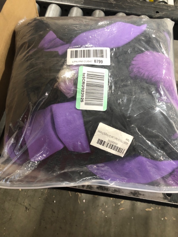 Photo 1 of ANSIKE 17 Pcs Car Seat Cover Full Set Purple Seat Covers for Cars for Women Universal Car Front and Rear Seat Covers with Fluffy Soft Steering Wheel Cover Shift knob Cover Car Hanging Ornament