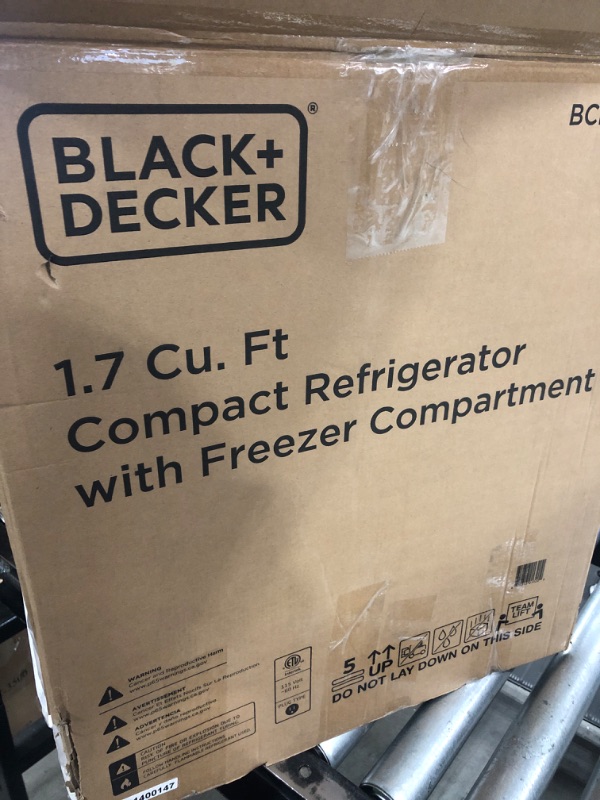 Photo 3 of BLACK+DECKER BCRK17B Compact Refrigerator Energy Star Single Door Mini Fridge with Freezer, 1.7 Cubic Feet, Black Black Mini Fridge