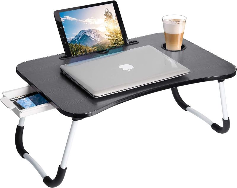 Photo 1 of  Laptop Bed Desk Lap Tray Table Large Portable Foldable Computer bedtray, Grey