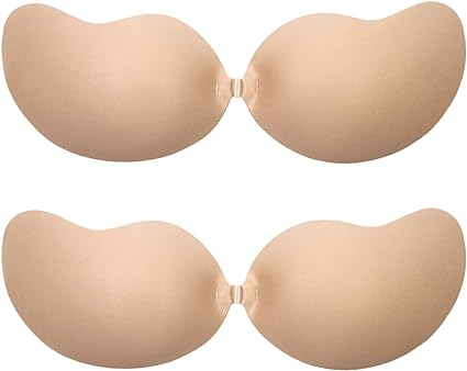 Photo 1 of Adhesive Bra Invisible Sticky Sexy Push Up Lift Nipplecovers Strapless Backless Silicone Bra 2 Set XL