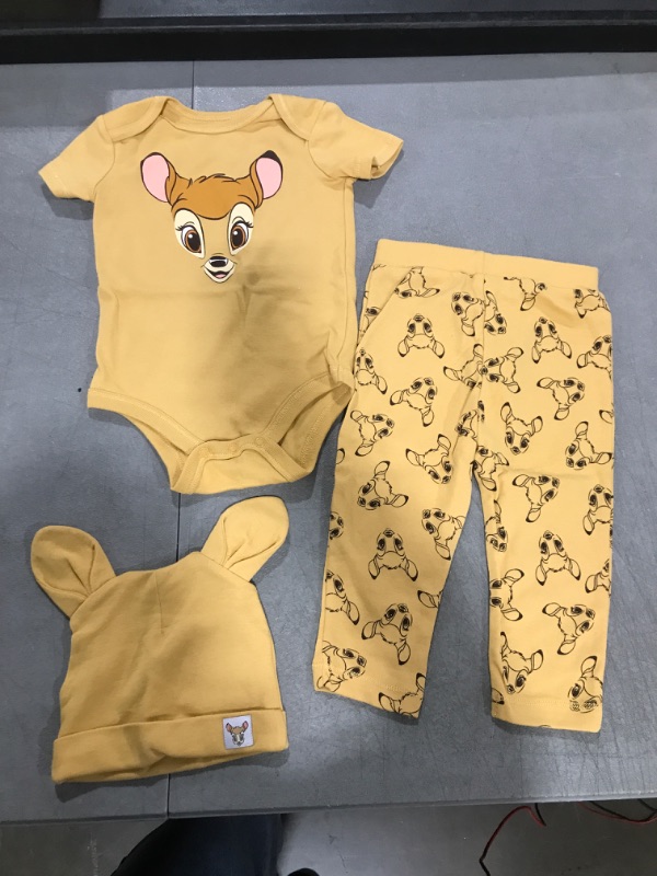 Photo 2 of Disney Mickey Mouse Minnie Mouse Lion King Winnie The Pooh Baby Bodysuit Pants and Hat 3 Piece Outfit Set Newborn to Infant 18M