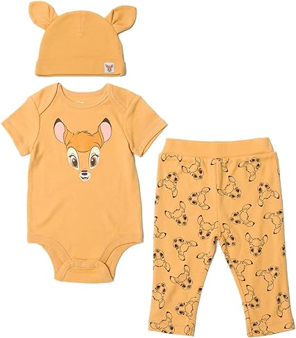 Photo 1 of Disney Mickey Mouse Minnie Mouse Lion King Winnie The Pooh Baby Bodysuit Pants and Hat 3 Piece Outfit Set Newborn to Infant 18M