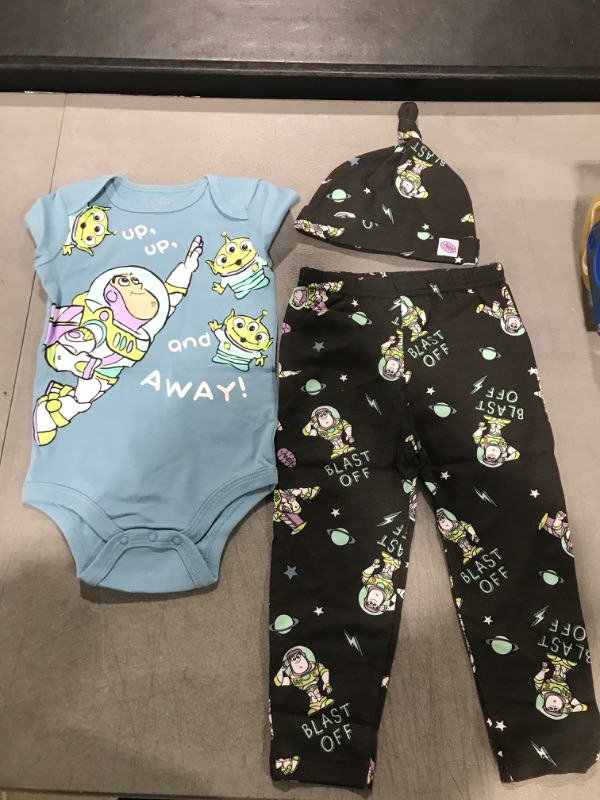 Photo 1 of Disney Pixar Monsters Inc. Mike Mickey Mouse Baby Bodysuit Pants and Hat 3 Piece Outfit Set Newborn to Infant 24M