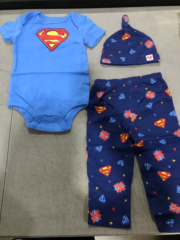 Photo 1 of DC Comics Batman Baby 3 Piece Outfit Set: Cuddly Bodysuit Pants Hat 24M