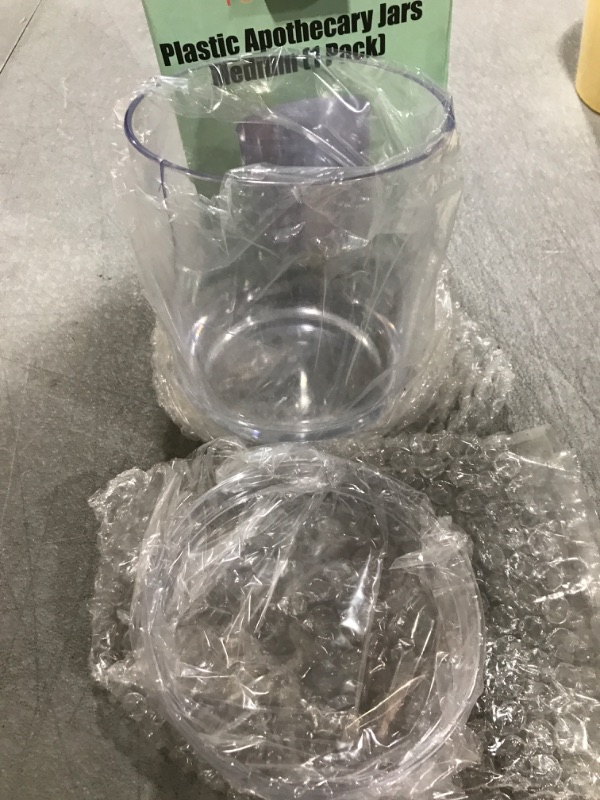 Photo 2 of Youngever Clear Plastic Apothecary Jars (1 Set 30 Ounce)