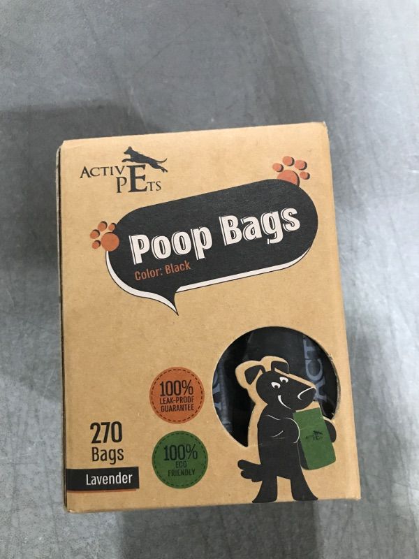 Photo 2 of Active Pets Dog Poop Bag, Extra Thick Dog Waste Bags, Leak-Proof Dog Bags For Poop, Easy-Tear Dog Poop Bags, Strong Doggy Poop Bags, Lavender-Scented Dog Waste Bags Eco-Friendly Doggie Bags For Poop 270 Bags Black