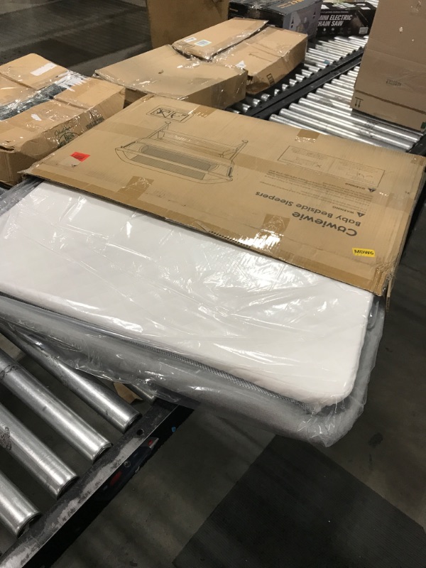 Photo 1 of Cowiewie Baby Bassinet, Beside Sleeper for Baby Easy Folding Bedside Bassinet with Storage Basket and Wheels to Reduce Mom's Fatigue (Dark Grey) 2023 New Light Heather Ash