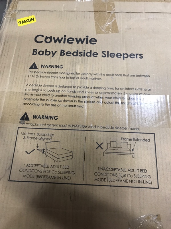 Photo 1 of Cowiewie Baby Bassinet, Beside Sleeper for Baby Easy Folding Bedside Bassinet with Storage Basket and Wheels to Reduce Mom's Fatigue (Dark Grey) 2023 New Light Heather Ash