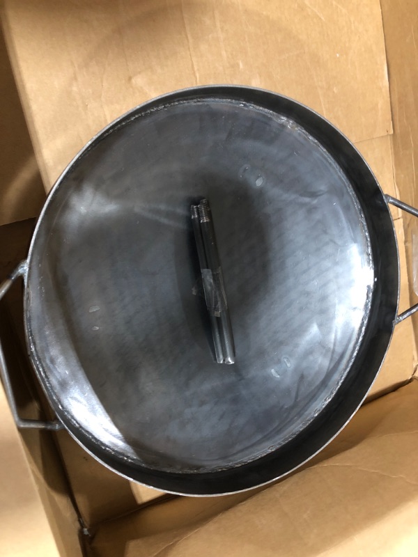 Photo 2 of 18" Discada Disc Cooker Blade With 2" Sides High Heat Cooking Skillet, Disc BBQ, Cowboy Wok (Removable Legs Stand 18 inch)