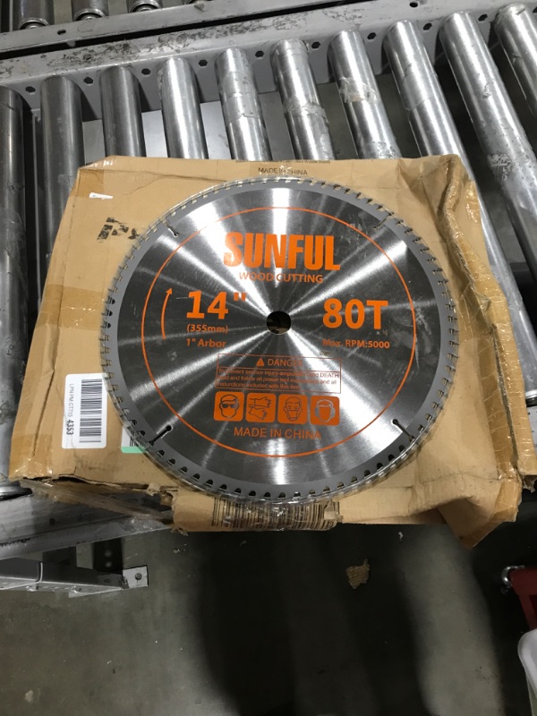 Photo 2 of 14 Inch Miter/Table Saw Blades 80T with 1 Inch Arbor Circular Saw Blade for Cutting Wood (14")
