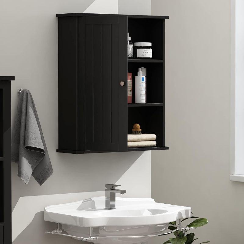 Photo 2 of 
Treocho Bathroom Wall Cabinet, Medicine Cabinet with Door and Open Shelf, Wall Mounted Storage Organizer for Bathroom