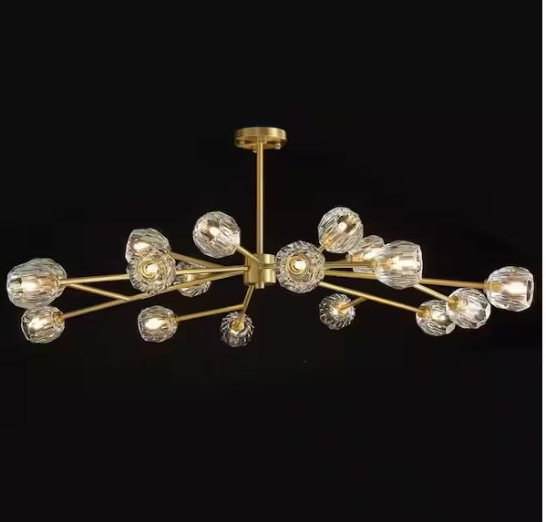 Photo 1 of 18-Light Crystal Brass Modern Chandelier
