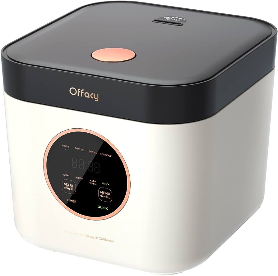 Photo 1 of Offacy Smart Mini Rice Cooker, 3 Cups (Uncooked) Small Capacity, 24-H Delay Timer, Auto Keep Warm, Nonstick Inner Pot, for Soft White Rice, Brown Rice, Sushi, Porridge 2L