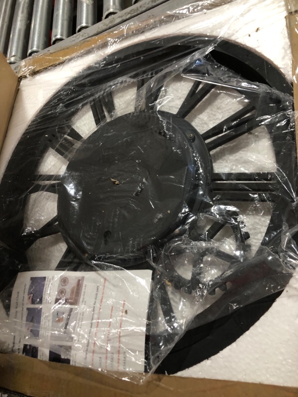 Photo 1 of HOIBAI Wall Clock 24 Inch Large Clocks for Living Room Decor with Moving Gears Vintage Industrial Steampunk Farmhouse Big Clock for Home Kitchen Bedroom Office Steampunk Brown With Bronze Gears 24 Inch/ 60 CM