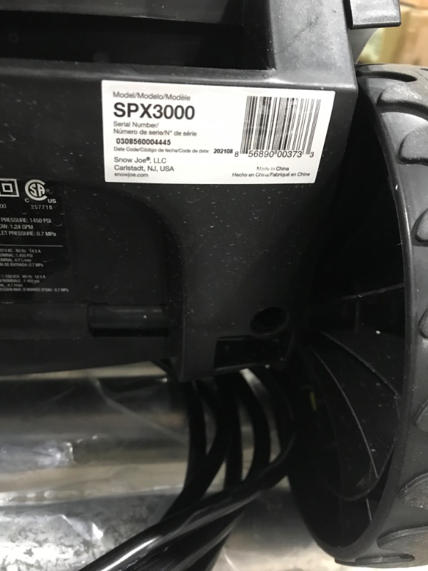 Photo 3 of 2030 MAX PSI 1.76 GPM 14.5 Amp Electric Pressure Washer