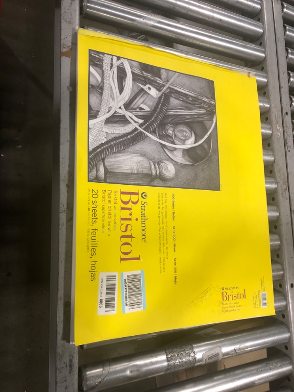 Photo 2 of Strathmore 300 Series Bristol Paper Pad, Vellum, Tape Bound, 19x24 inches, 20 Sheets (100lb/270g) - Artist Paper for Adults and Students - Charcoal, Pen and Ink, Marker, and Pastel 19"x24" Paper Pad