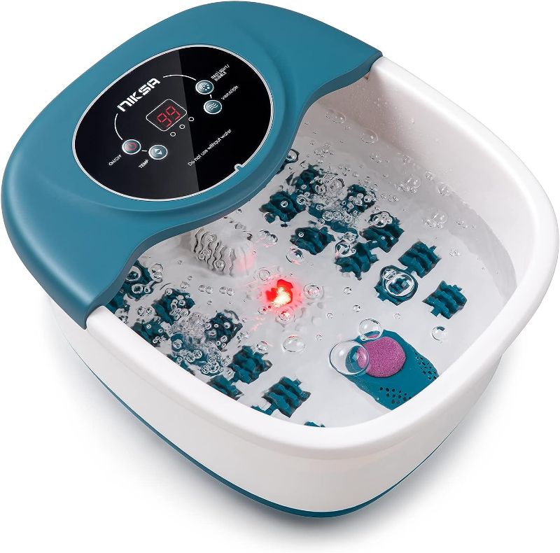 Photo 1 of Foot Spa Bath Massager with Heat, Bubble, Vibration and Temperature Control, 22 Massaging Rollers Foot Soak Tub for Foot Pain Relief, Pedicure Foot Soaker with Acupressure Massage Points & Red Light
