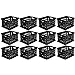 Photo 1 of Sterilite Stackable Sturdy Storage Crate Organizer Bins with Handles for File and Document Organization for Homes, Offices, and Work Areas, 12 Pack 12 Pack Black