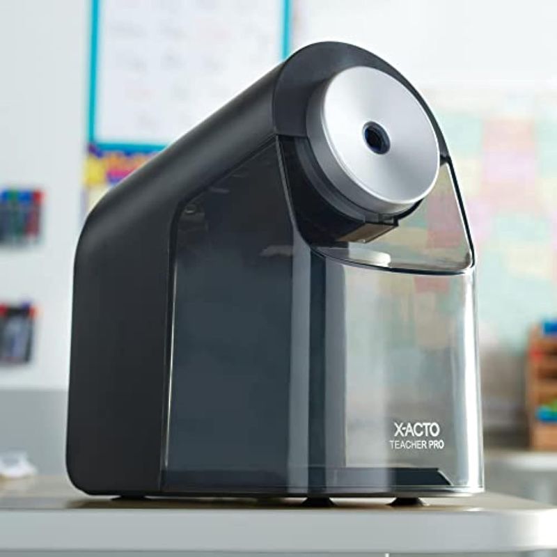 Photo 1 of X-ACTO® Pencil Sharpener, Teacher Pro® Electric Pencil Sharpener, With Auto Adjust Dial, SafeStart® Motor, SmartStop®, Black, 1 Count