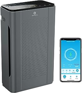 Photo 1 of Airthereal APH320 WiFi Air Purifier for Home, Large Room - H13 True HEPA Filter, UV-C, Anion Function and Smart Auto Mode - Removes Allergies, Dust, Smoke, and Pollen, 188CFM - Pure Morning