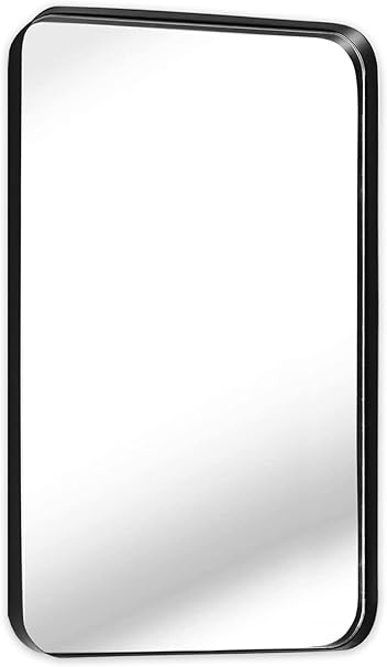 Photo 2 of zenmag Bathroom Mirror for Wall, 36"×24" Rectangle Metal Framed Wall Mirrors Large Wall-Mounted Mirror for Bathroom Bedroom Living Room Entryway Decor Black