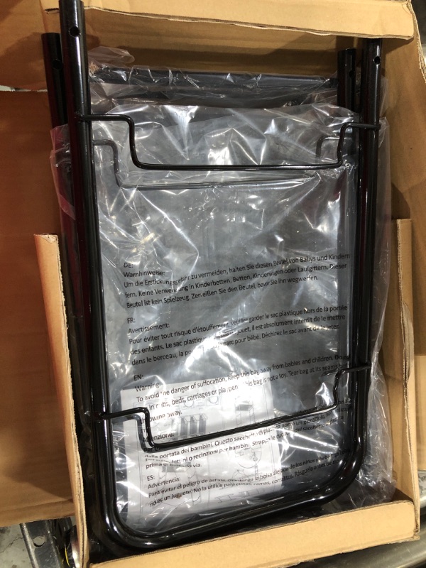 Photo 1 of 4-Tier Mesh Wire Rolling Cart Multifunction Utility Cart Metal Kitchen Storage Cart with 4 Wire Baskets Lockable Wheels for Home, Office, Kitchen by Pipishell (Black)