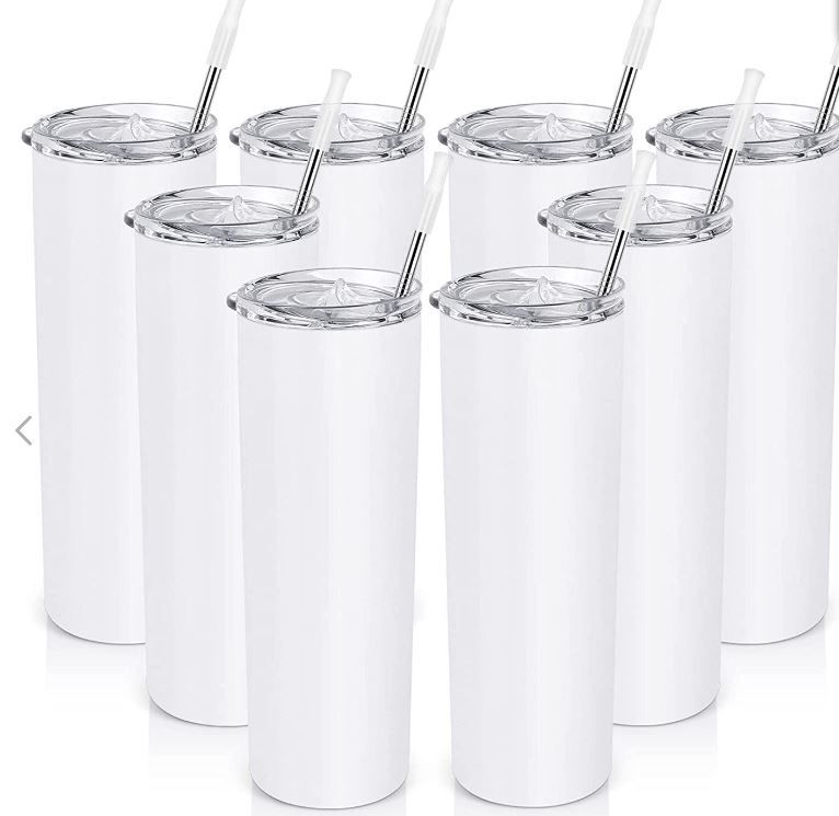 Photo 1 of 20 Oz Stainless Steel Skinny Tumbler, 11 Pack Double Wall Insulated 2 White
