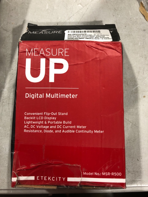 Photo 2 of Etekcity Digital Multimeter, AC DC Voltmeter Amp Volt Ohm Current Meter, Electrical Voltage Outlet Circuit Tester With Continuity Resistance Diode Test ,Two Build-In Ceramic Fuses, Red, MSR-R500