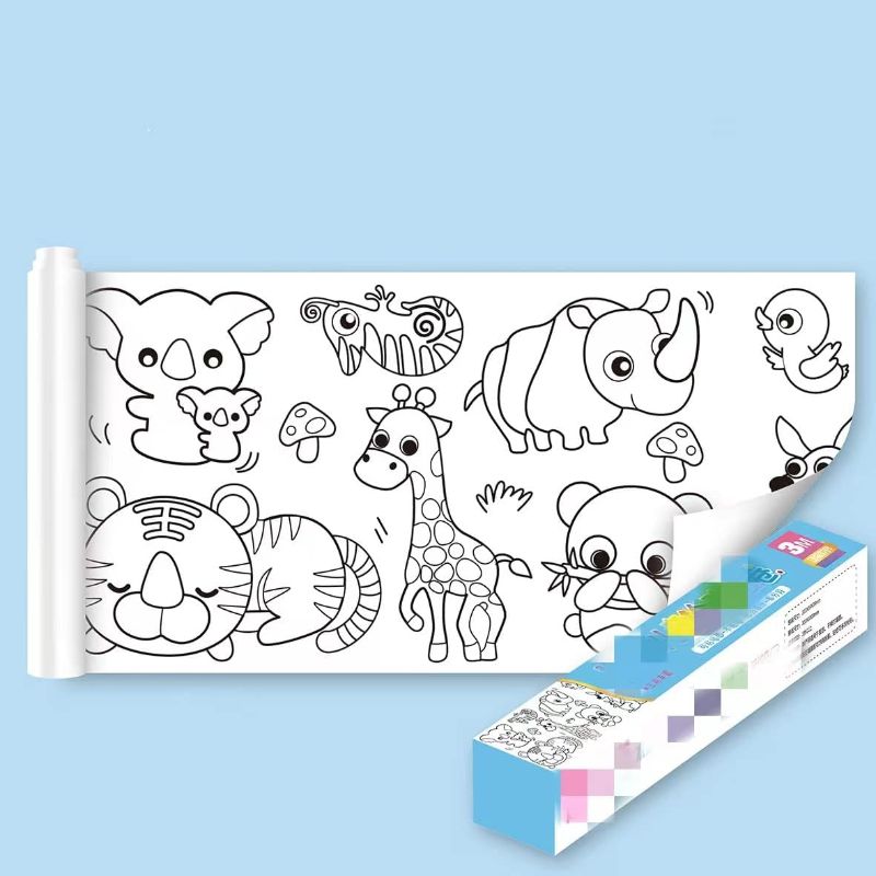 Photo 1 of Children's Drawing Roll,Coloring Paper Roll for Kids,DIY Sticky Painting Color Filling Paper,Creative Early Educational Toys for Toddlers (Daily Goods)
