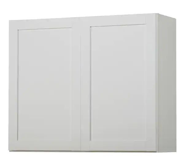 Photo 1 of **EXPECT MAJOR DAMAGE** Westfield Feather White Shaker Stock Assembled Wall Kitchen Cabinet (36 in. W x 12 in. D x 30 in. H)
