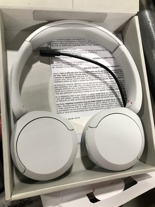 Photo 2 of Sony WH-CH520 Wireless Headphones Bluetooth On-Ear Headset with Microphone, White